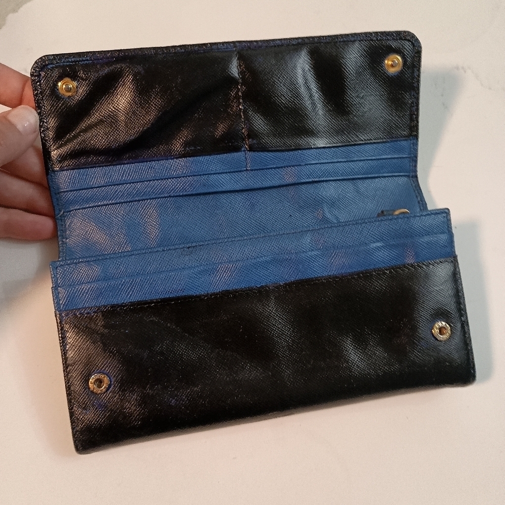 Prada Saffiano Bow Continental Wallet Black - Picture 12 of 16